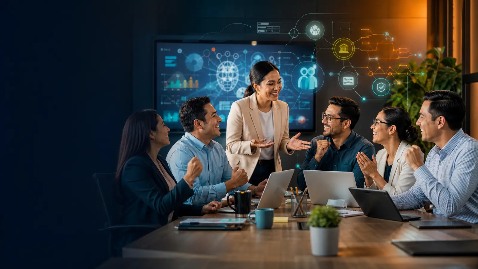 Profesionales latinoamericanos en un taller de inteligencia artificial generativa